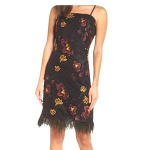 Sam Edelman Black and Yellow Floral Mini Dress